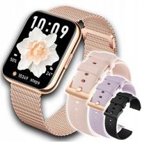 Moteriškas išmanusis laikrodis su lietuvišku meniu, AMOLED ekranu, pulsometru, spaudimo matavimu ir 4 dirželiais