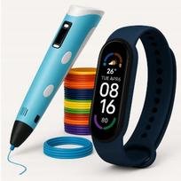 3D rašiklis BLUE PEN ir išmanioji apyrankė SMART BAND 6 – mėlynas išmanusis laikrodis