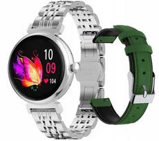 Moteriškas išmanusis laikrodis RUBICON RNCF21, sidabrinis, AMOLED ekranas, pulsas, širdies ritmas, žingsnių skaičiavimas, skambučių funkcija