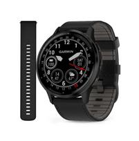 Išmanusis laikrodis Garmin Venu 3, pilkas, su juoda odine apyranke