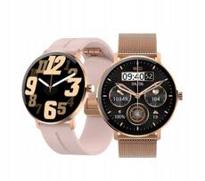 Išmanusis laikrodis Kiano Watch Venus, auksinis/rožinis, NFC, AMOLED, su papildoma apyranke