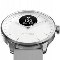 Išmanusis laikrodis Withings Scanwatch Light, 37 mm, baltas plieninis, su pulso matavimu