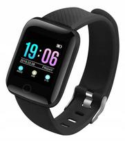 Išmanusis laikrodis D13, juodas, Bluetooth, širdies ritmo matuoklis, žingsniamačis, FitPro notifications