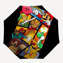 1pc Super Smash Bros. Characters Automatic Open/Close Umbrella Folding Umbrella, Portable Compact Travel Umbrella, Gift for Men & Women y13 orange