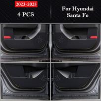 For Hyundai Santa Fe Car Door Anti-kick Pad Leather Interior Protection Glove Box Anti-dirty Decor Stickers Auto Accessories black