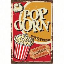 Retro Metal Wall Art Popcorn Cinema, Vintage Bar Decor black