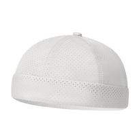 Retro Brimless Docker Cap Quick Drying Adjustable Mesh Hat For Women Men Summer Solid Color Breathable Skullcap balta