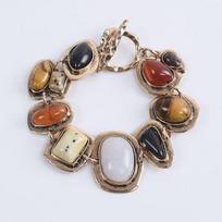 Bohemian Multicolor Resin Beaded Bracelets for Women Men Vintage Ethnic Irregular Stone Bracelets Statement Friendship Jewelry beige