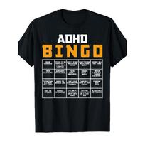 World Mental Health Awareness Day ADHD Bingo Funny T-Shirt 5XL juoda