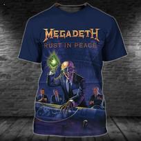 Naujas Megadeth Rust in peace Juodas Unisex Visų dydžių Marškinėlis D838 Unisex Marškinėlis XXXL blue