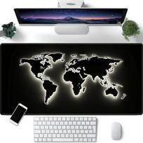 Large Retro Black World Map Mouse Pad xcm Desk Pad NonSlip gamer Mouse Mat for Office and Home Decor gaming accessories 800x400x2mm gray