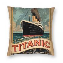 Titanic Ship Of Derams Square Pillowcase Polyester Linen Velvet Creative Zip Decorative Pillow Case Home Cushion Case 30cmx30cm(12x12Inch) black