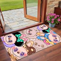 Anti‑Slip Crystal Velvet Floor Rug, Labubu Design Carpet for Indoor Living Bedroom Home Decoration 80cmx120cm