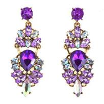 Boho Ethnic Water Crystal Drop Earrings Women's Jewellery Geometric Statement Long Dangle Earring Femme Indian Big H gray