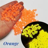 Andy 50/100/200 vnt sodo puošmena akmenukai šviečiantis akmuo tamsoje šviečiantis dekoratyvinis akmenukas lauko akvariumo apdaila 8*10mm 50PCS oranžinė