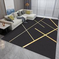 Black Gold Cross Line Living Room Bedroom Carpet Large Size Minimalist Design Anti-slip Rug for Home Decor 40x60cm gray