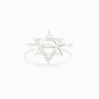 Light Luxury Hexagram Zircon Ring For Women Niche Design High End Fashion Index Finger Ring Simple Versatile Jewelry no. 10 auksas