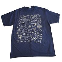 Science Physics Math Chemistry Biology Astronomy T-Shirt Blue Unisex Large XXXXL gray