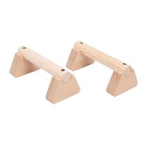 2Pcs Beech Wood Push Up Bars Stand Wooden Balance Beam Exercise Equipment for Home Use 20cm / 7.9in beige