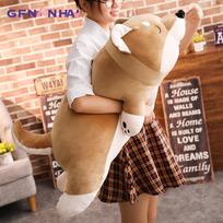 1Pc 80100Cm Giant Size Lying Shiba Inu Dog Plush Pillow Stuffed Soft Toys Lovely Animal Dog Dolls Sleeping Pillow Gift Toys 40cm brown