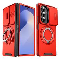 Case for Samsung Galaxy Z Fold 8 Ulltra 7 6 5 Degree Ring Bracket Slide Lens Camera Duty Armor Rugged Military Grade Cover Samsung ZFold8 Ultra raudona