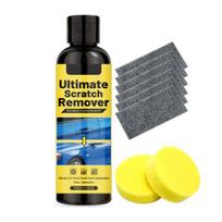 Car Surface Scratch Remover 1 Set Repair Kit, 100G Remover, Sponge & Vehicle Liquid Wipe Cloth, Quick Restore Shine Scratches for Vehicles Restoration 1 Set gray
