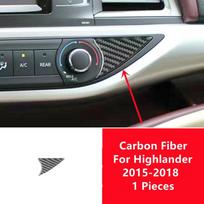 Carbon Fiber Stickers Car Center Console Panel Decorative Cover Trim Strips For For Toyota Highlander Car Interior C black