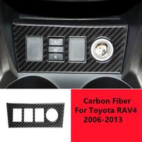Carbon Fiber Car Gear Shift Panel Handbrake Panel Decoration Cover Trim Decal Stickers For Toyota RAV4 Car Interior D gray