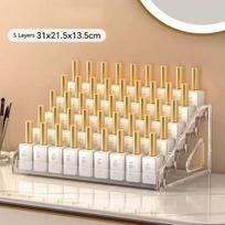 Nail Polish Display Stand Lipstick Storage Box Nail Salon Cosmetic Tabletop Display Rack Acrylic Transparent Multi-layer beige