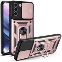 Skirta Samsung S21 dėklas Galaxy S21 Plus dangtelis Galaxy S21+ 5G Magnetinis žiedo laikiklis Šarvuotas telefono dėklas Slankiojantis kameros apsaugos galinis dangtelis Galaxy S21+ 5G gray