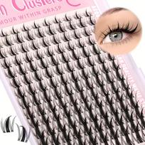 140pcs Fairy Eyelash 8-18mm Manga Eyelash C Curl Upright - Large Span DIY Eyelash Natural Expansion Wet Look Sharp Anime Eyelash C&18mm gray