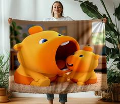 Animacinis spaudinys Kapibara Lulu pledas Mielas lulu serijos Vaikams šiltas flanelinis minkštas patogus namų lovos pledas Gimtadienio dovana 75x100cm (30x40inch) white