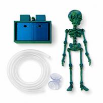 Air Pump Driven Dancing Skeleton Aquarium Bubbler Glow in Dark 3D Printed Fish Tank Dance Skull Bubbler Realistic violetinė
