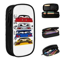 JDM Legends Pencil Cases Classic Car Styling Pen Box Bags Student Large Storage Students School Cosmetic Pencilcases 21x10.5x5cm black
