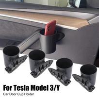 4 vnt./rinkinys Specialus puodelio laikymo dėžutės stovas „Tesla Model 3 Y“ automobiliui Durų puodelio laikiklis Stovas gėrimo vandens buteliui Automobilio interjero durys gray