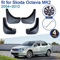 Automobilio purvasaugis, skirtas Skoda Octavia A5 4 durų sedanui MK2 1Z 2004~2012 m. 4x purvasaugių apsauga, sparno stiliaus priedai. black