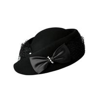 Women's Elegant Wool Beret Hat Elegant Bow Mesh Soft Warm Painters Cap Artist Hat for Fall Winter One Size brown