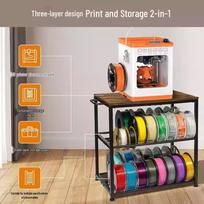 Movable 3D Printer Filament Storage Rack: Holds 40 Rolls, Features Top Shelf white