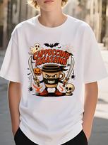 Italian Brainrot Boy Clothes Funny Tralalero Tralala Graphic T-Shirt Short Sleeve Child Boy Clothing Summer Trend Casual Top Tee 160 brown