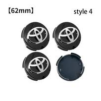 4pcs/Lot 57mm 62mm Refitting Car Wheel Center Caps Hub Center Covers For Toyota YARiS RAIZE Corolla Camry RAV4 Car Accessories white