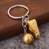 Gold and Silver Football Keychain with Shoe and Ball Charm for Football Fans 1pcs brown