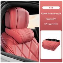 Luxury Nappa Leather Latex Car Neck Pillow For BMW G20 G30 G01 G05 G07 F48 G22 G70 G08 G06 Ergonomic Support Car Waist Pillow Headrest - Brown white