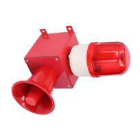 Industrial Alarm System 115db LED High Power Siren Audible Visual Alarm Horn for Security Wall Mounted US Plug 110V red