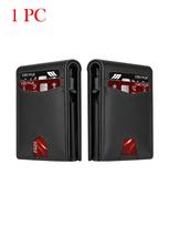 RFID Blocking Mens Wallet Minimalist Slim Magnetic Pop-Up Card Holder Metal Bank Credit Cardholder Bifold Smart Wallets for Men black