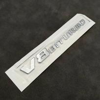ABS automobilio sparno ženklelio lipduko logotipas V8 BITURBO šoninė emblema, skirta Mercedes AMG C63 W204 W205 E63 W211 W212 S63 W221 W222 Priedai Convex Silver gray