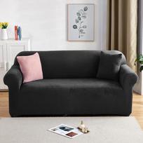 Aksominiai sofos užvalkalai svetainei Vienspalviai pliušiniai L formos kampiniai sofos užvalkalai Elastinė apsauga Storas užvalkalas 1/2/3/4 sėdimos vietos 1 Seater 90-140 cm tamsiai mėlyna spalva