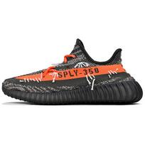 Adidas Originals Yeezy Boost 350 V2 Slip Resistant Abrasion Resistant Low top Casual Shoes Unisex Gray Orange HQ7045(Team1676-) 44⅔ black