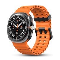 Originalus dirželis Samsung Galaxy watch Ultra 47mm Priedai sportinis Silikoninis apyrankė Correa Galaxy watch 8/8 classic 44mm Juosta galaxy watch 7 ultra oranžinė