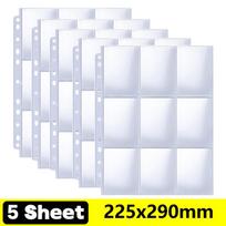 Album Binder Pages Double-Sided Trading Card Sleeves 9-Pocket Clear Plastic Game Card Protector For Gaming Card Idol Photo Album white