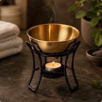 Arbatos žvakės šildytuvas Juodas metalas Atviras viršus Aliejaus degiklis Huanyu Blk Ss Huanyu Blk Ceramic